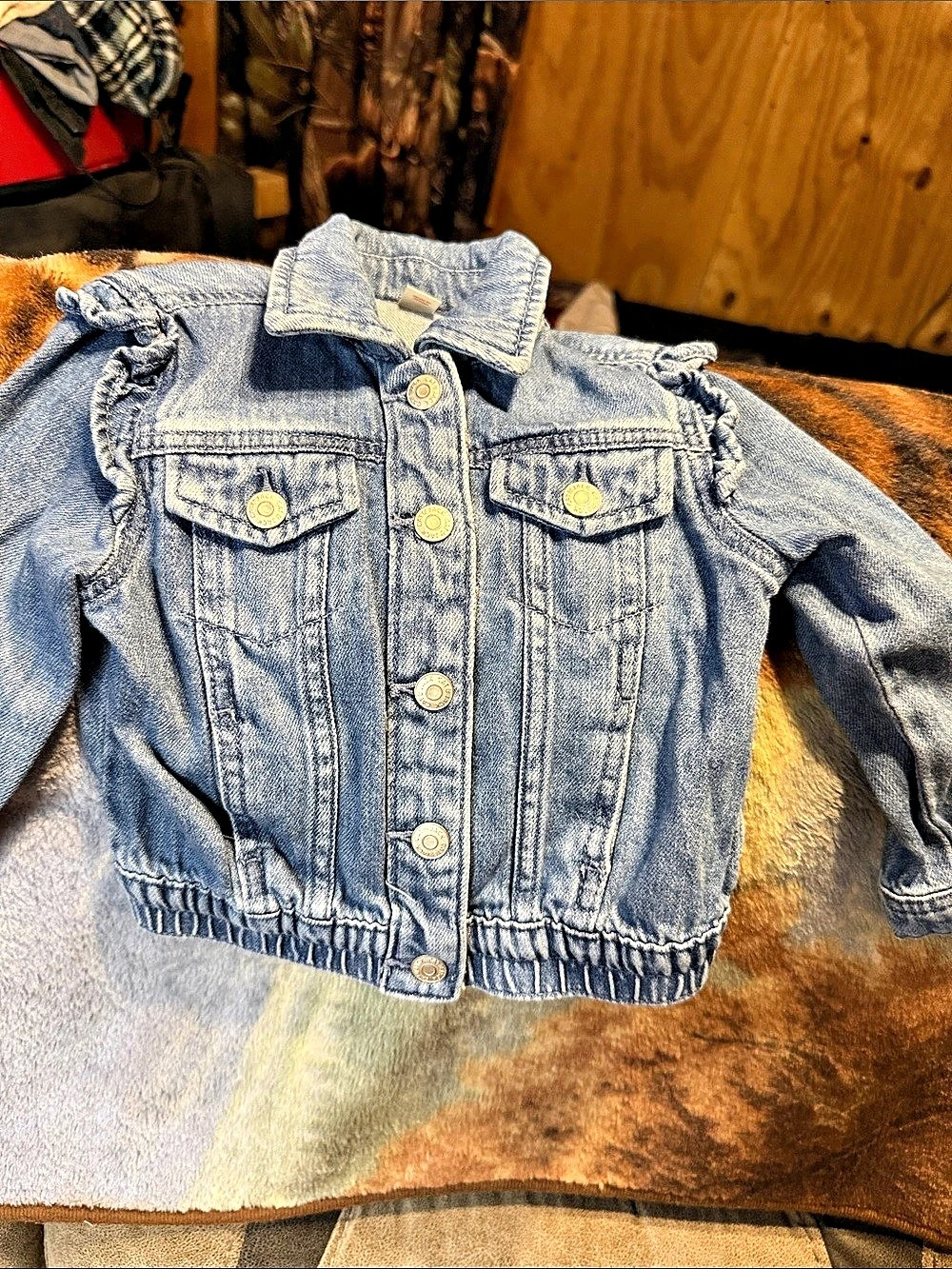 Cat & Jack Toddler Girls' Ruffle Denim Jacket Girls 2T Blue